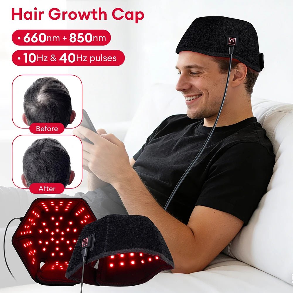 650nm+850nm LED Helmet — Restore Hair Thickness & Vitality - Matos